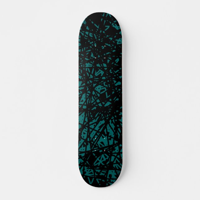 Abstract Lines - Moss Green Skateboard (Front)