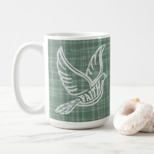 Abstract Lines of Dove with Faith in the Body Coffee Mug