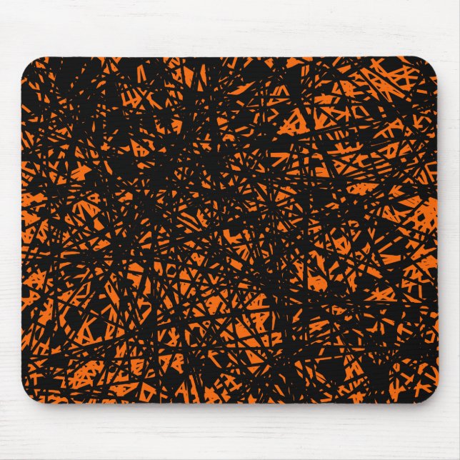 Abstract Lines - Orange Mouse Mat (Front)