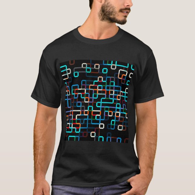 Abstract Lines Pattern T Shirt (Front)