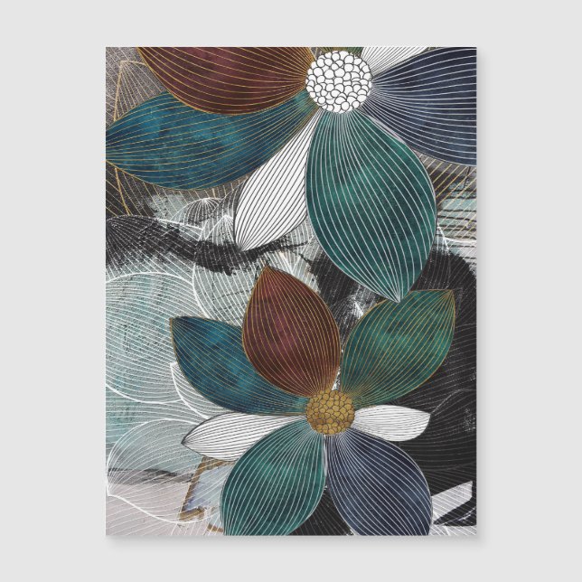 Abstract Linework Floral Art with Bold Petals (Front)