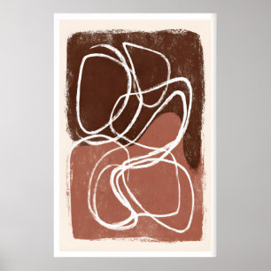 Abstract Linework Print Overlapping Organic Shapes