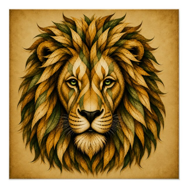  Abstract Lion Art Design Poster (Front)