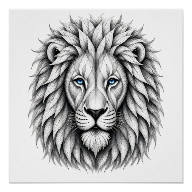  Abstract Lion Art Poster (Front)