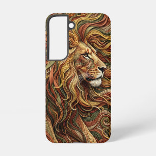 Abstract Lion Mane Earth Tone Samsung Cases