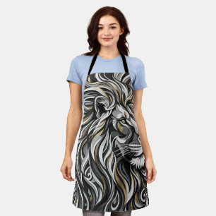 Abstract Lion Mane Gold Paper Apron