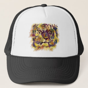 Abstract Lion Paintng Trucker Hat