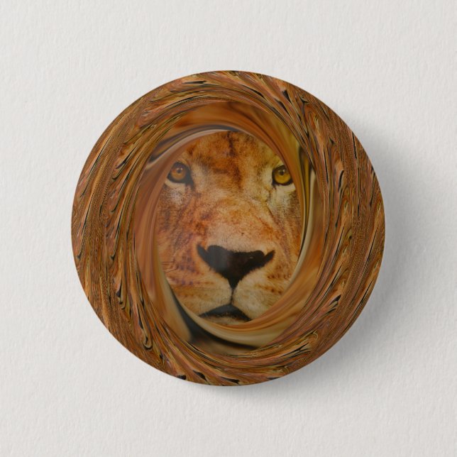 Abstract Lion Safari Art Print 6 Cm Round Badge (Front)