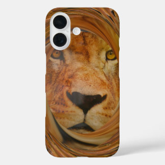 Abstract Lion Safari Art Print iPhone 16 Case