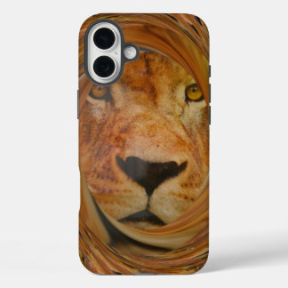 Abstract Lion Safari Art Print iPhone 16 Plus Case