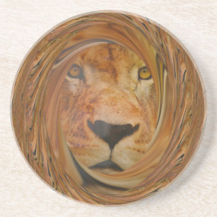 Abstract Lion Safari Art Print Coaster