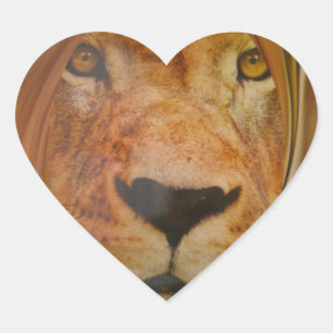 Abstract Lion Safari Art Print Heart Sticker