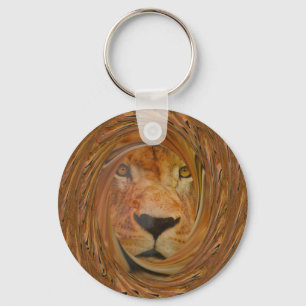 Abstract Lion Safari Art Print Key Ring