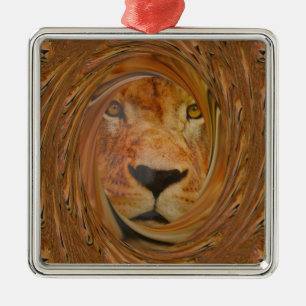 Abstract Lion Safari Art Print Metal Tree Decoration