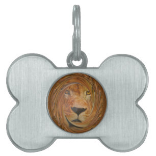 Abstract Lion Safari Art Print Pet Tag