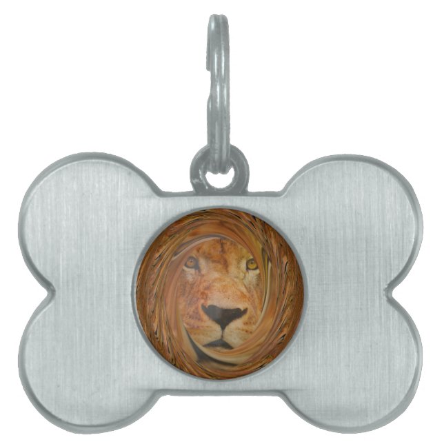 Abstract Lion Safari Art Print Pet Tag (Front)