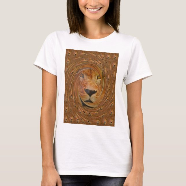 Abstract Lion Safari Art Print T-Shirt (Front)