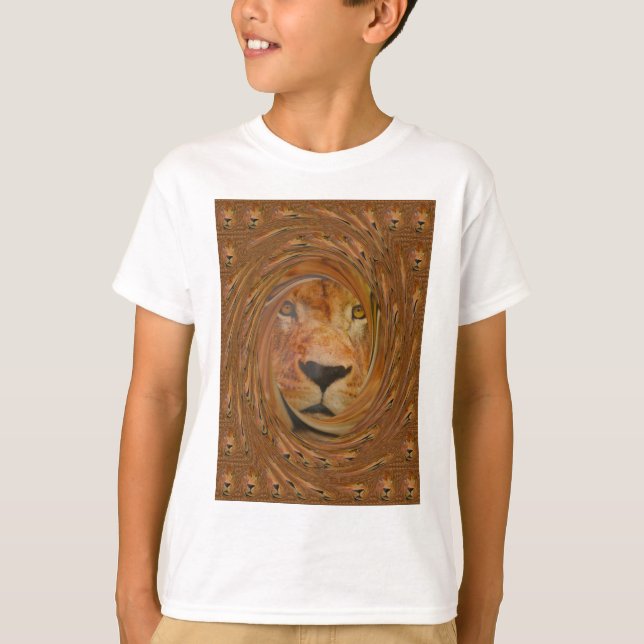 Abstract Lion Safari Art Print T-Shirt (Front)