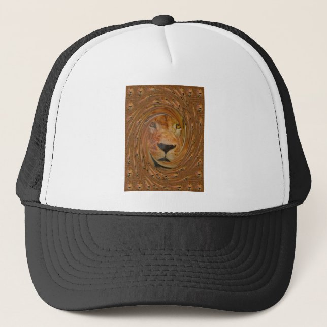 Abstract Lion Safari Art Print Trucker Hat (Front)