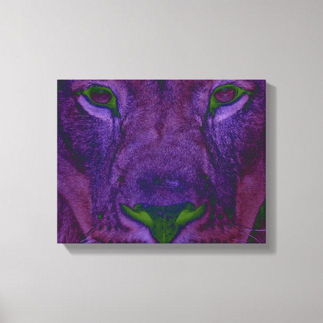 Abstract Lion Wrapped Canvas (Front)