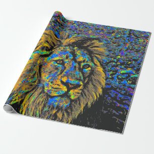 abstract lion wrapping paper