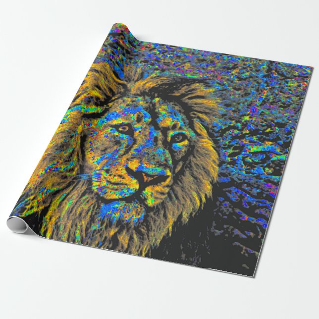 abstract lion wrapping paper (Unrolled)