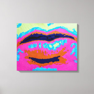 Abstract Lips Wrapped Canvas Prints