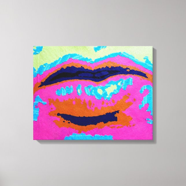 Abstract Lips Wrapped Canvas Prints (Front)