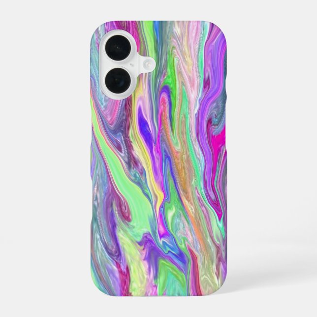 Abstract Liquid Blue Green Colour  iPhone 16 Case (Back)