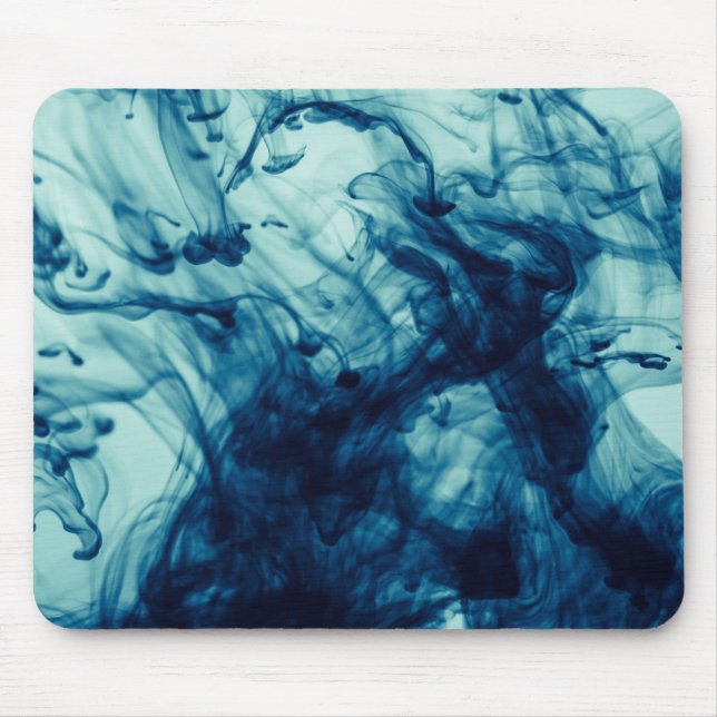 Abstract liquid blue modern design mouse mat (Front)