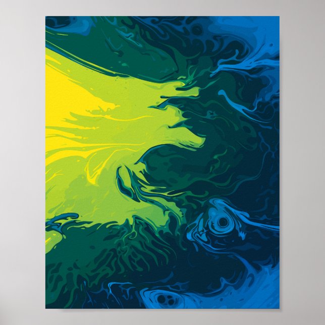 Abstract Liquid Color Waves Poster (Front)