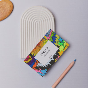 Abstract Liquid Drip Colourful Groovy Stripe Bold Business Card