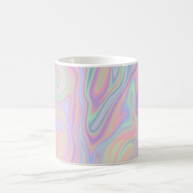 Abstract Liquid Iridescent  Pastel Colour Design Coffee Mug (Center)