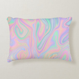 Abstract Liquid Iridescent  Pastel Colour Design Decorative Cushion