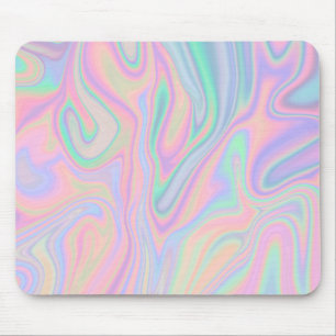 Abstract Liquid Iridescent  Pastel Colour Design Mouse Mat