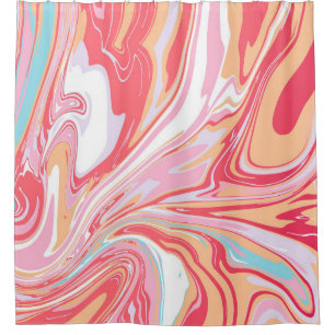 Abstract liquid marble or epoxy trending backgroun shower curtain