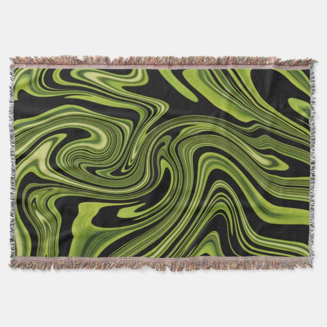 Abstract Liquid Marble Pattern Modern Home Décor  Throw Blanket (Front)