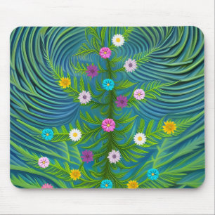 Abstract Little Daisy Garden Mouse Mat