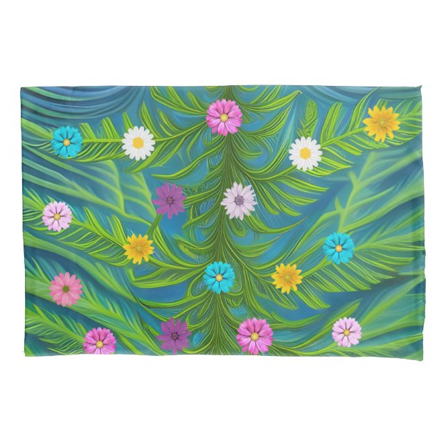 Abstract Little Daisy Garden Pillowcase (Front)