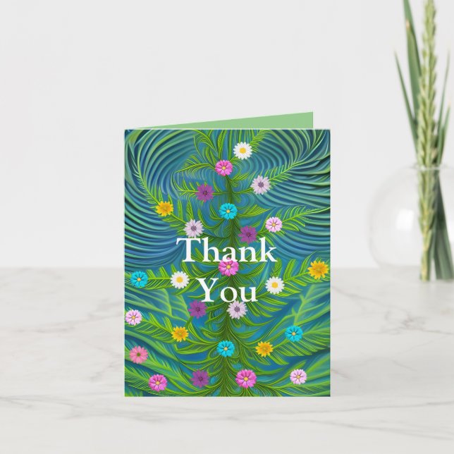 Abstract Little Daisy Garden Thank You Card (Front)