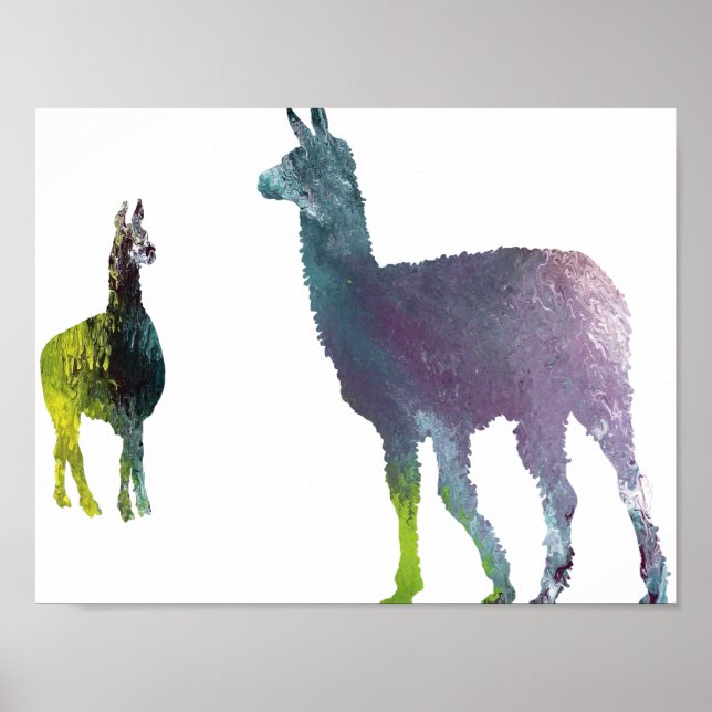 Abstract Llama silhouette Poster (Front)