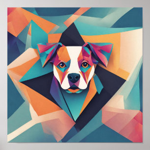 Abstract logo for a dog bandanna business poster