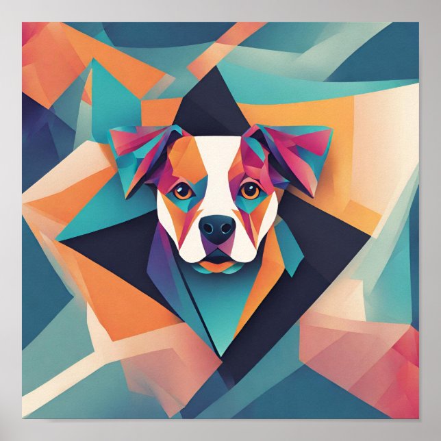 Abstract logo for a dog bandanna business poster (Front)