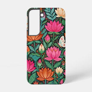 Abstract Lotus Butterflies Garden Samsung Cases