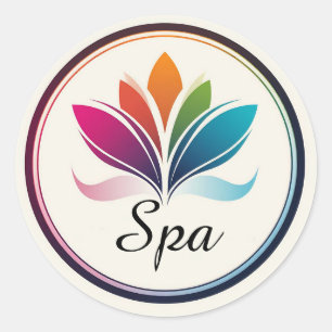 🌈 Abstract Lotus Flower For Custom Logo Brand Classic Round Sticker