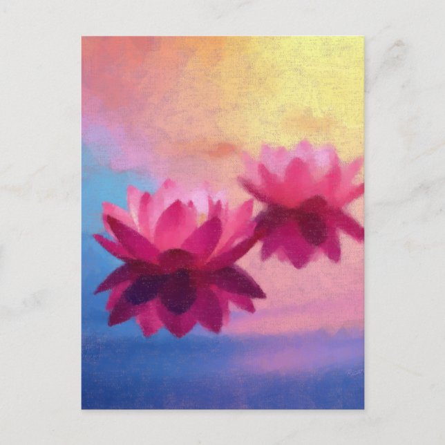 Abstract Lotus Flowers Postcard (Front)