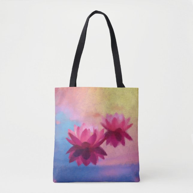 Abstract Lotus Flowers Tote Bag (Front)
