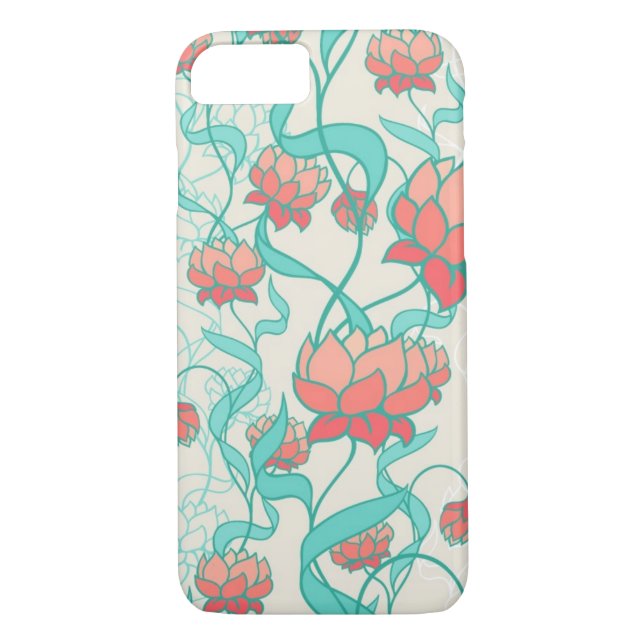 Abstract Lotus Pattern Case-Mate iPhone Case (Back)
