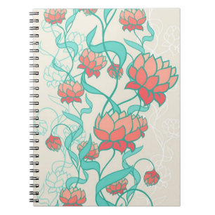 Abstract Lotus Pattern Notebook