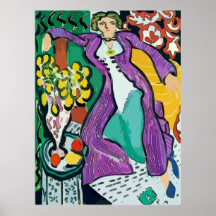 Abstract Lounging Woman, French Style Poster